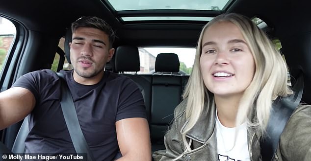 Couple: The former Love Island contestant, 23, announced she was expecting a baby girl with her boyfriend Tommy Fury, also 23, last month