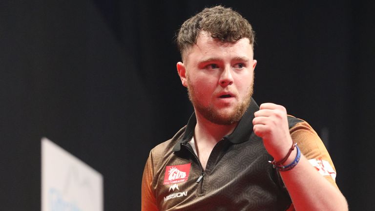 Rookie Josh Rock gave Chisnall a battle in the 8-4 final (PDC)