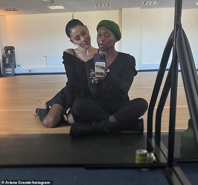 Co-stars: The singer recently shared a photo collection of a few behind-the-scenes snaps from set, including a photo of herself with her co-star, Cynthia Erivo, who has been cast to play Elphaba