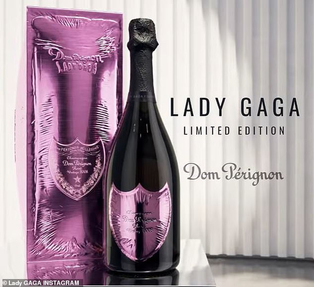 Limited edition: Lady Gaga helped design some limited edition bottles for the legendary champagne which became available worldwide October 1