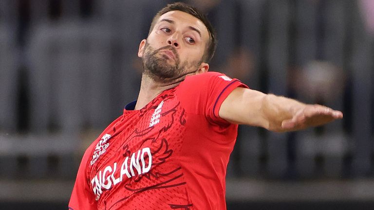 England bowler Mark Wood during the ICC Men&#39;s T20 World Cup group match at the Optus Stadium, Perth. Picture date: Saturday October 22, 2022.