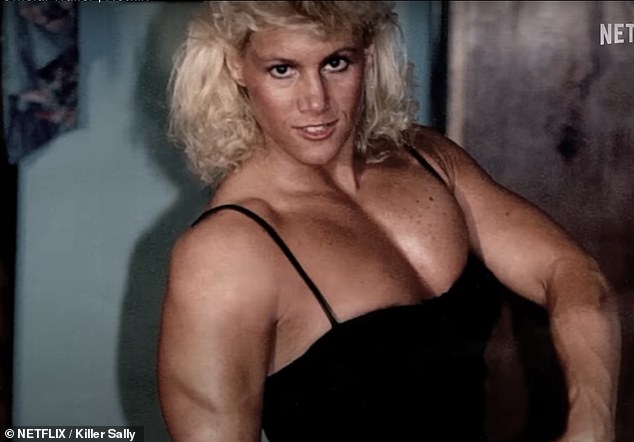 According to Sally (pictured) she earned a substantial amount of money from men who paid to wrestle muscular women