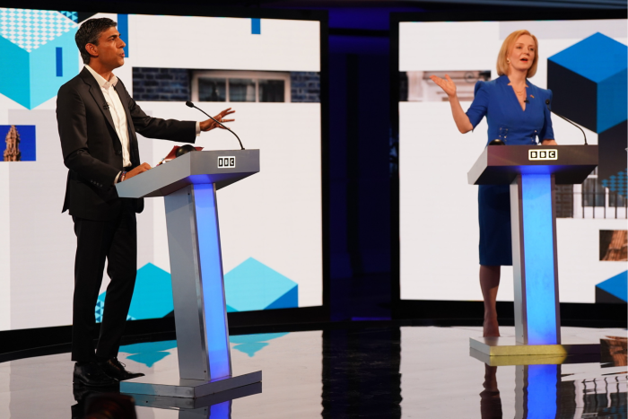 Rishi Sunak in his TV debate with Liz Truss