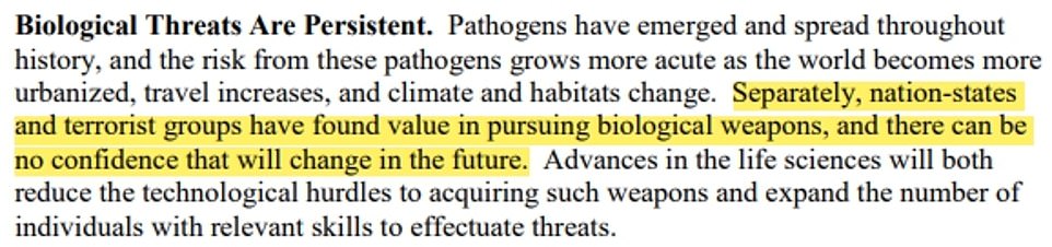 The White House warns that nation-states and terrorist groups could use this type of research to build biological weapons that can harm the US and the rest of the world