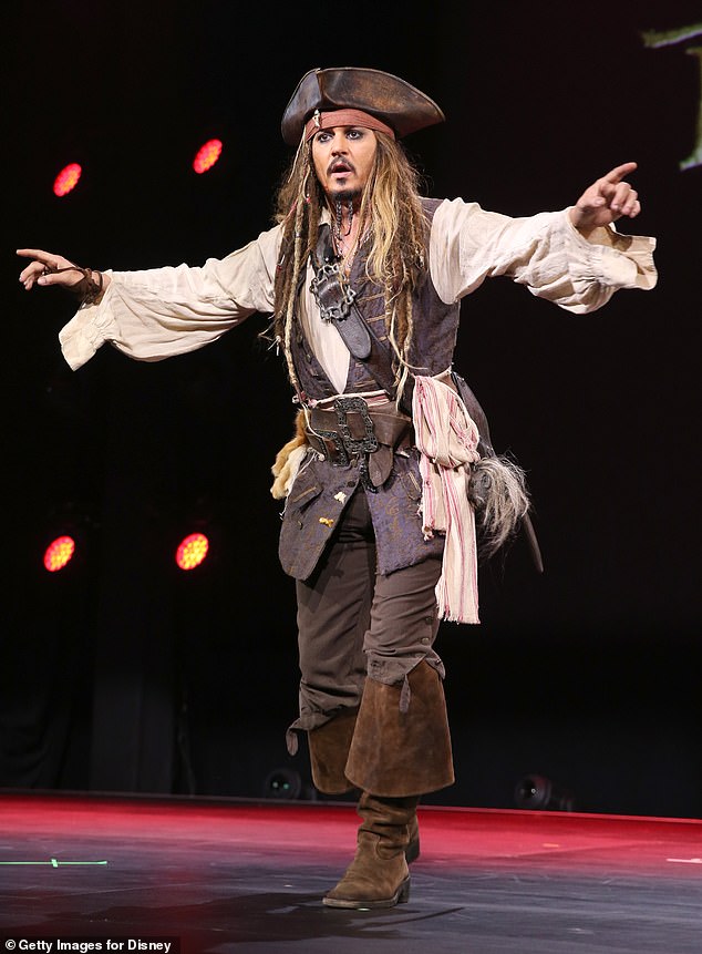 Claims: It comes after it was reported that Johnny is set 'to return' to Pirates of the Caribbean after being dropped from the franchise in 2018 (pictured at Disney's D23 in 2015)