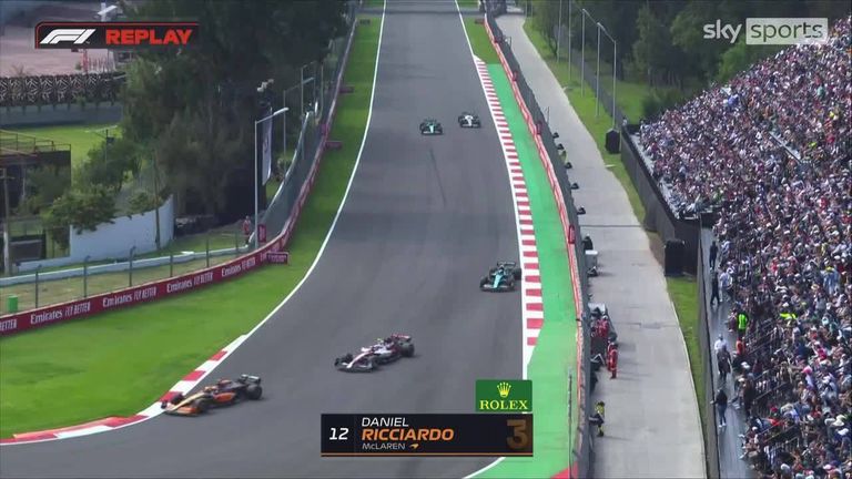 Daniel Ricciardo finally completed the overtake on Alfa Romeo's Zhou Guanyu, while Lance Stroll and Pierre Gasly hit each other on the same straight