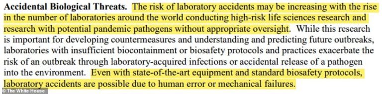 Biden promises to crackdown on virus manipulation research in official document