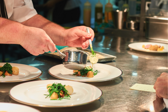 Chefs prepare seasonal vegetables