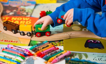 A child playing with toys