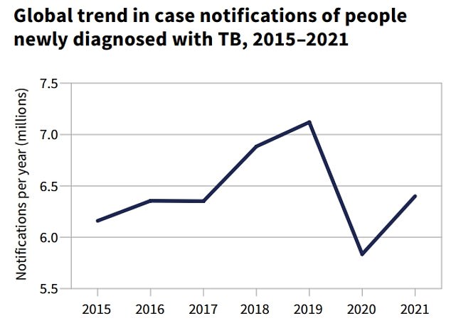 Global tuberculosis diagnoses rise for the first time in 20 YEARS