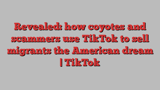 Revealed: how coyotes and scammers use TikTok to sell migrants the American dream | TikTok