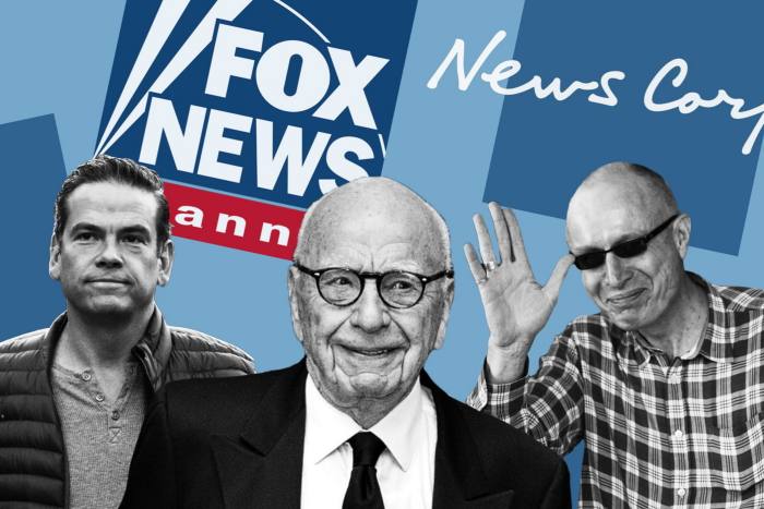 Lachlan Murdoch, Rupert Murdoch and Robert Thomson