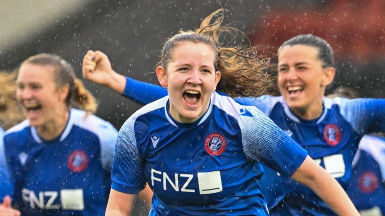 during the Sky Sports Cup quarter final match between Celtic Women and Spartans Women at the Excelsior Stadium, Airdrie, Scotland on 23 October 2022.