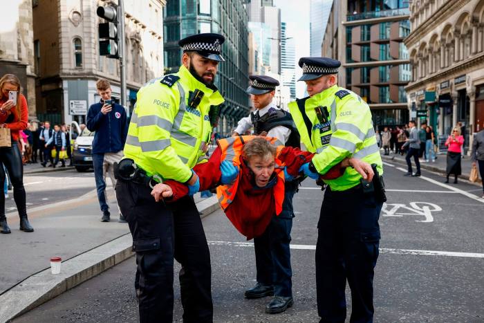 Police arrest a Just Stop Oil protester