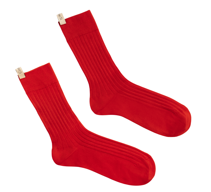 Yves cotton red socks, £25, commesi.com