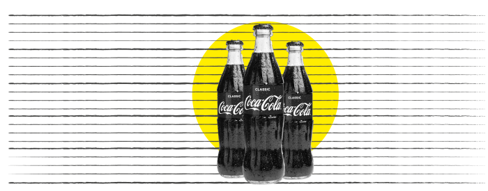 Bottles of Coca-Cola