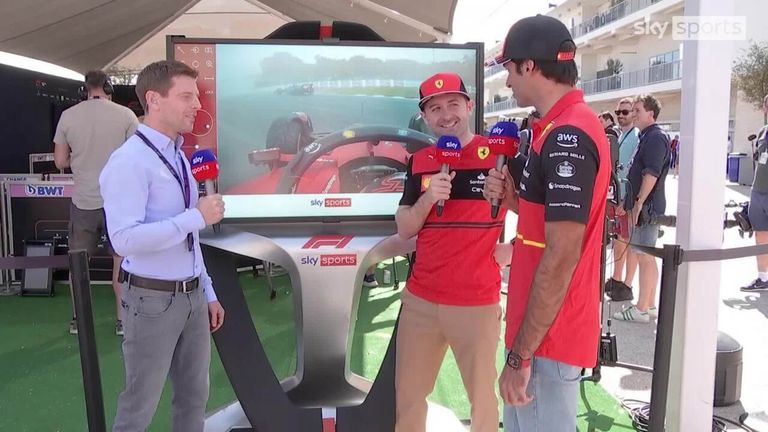 'I'm seeing and hearing double' | Sainz meets impersonator Moore