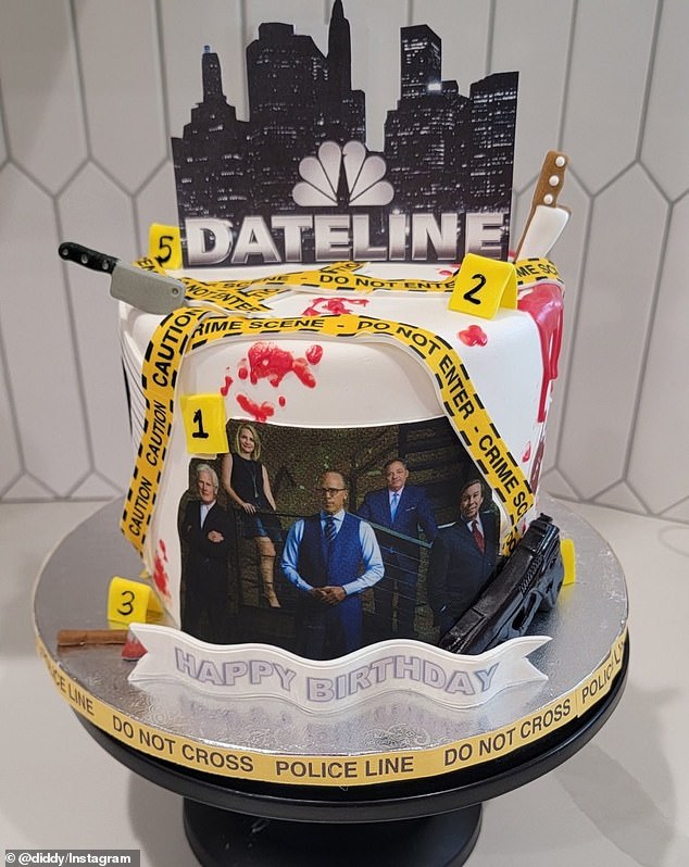 Another one: The rapper was later given another cake, which happened to be Dateline NBC-themed