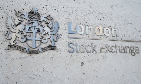 The London Stock Exchange sign in the City of London.