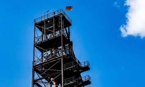 The production towers of the ArcelorMittal steel-producing factory near the harbour in Hamburg, northern Germany.