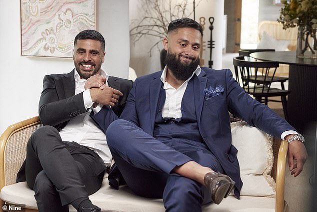 All fives homes went under the hammer in Gisborne on Saturday: one inexplicably sold for a blockbuster profit of $1.6million, another made just under $170,000, a third barely reached its reserve, and two homes passed in without a sale. (Pictured: winners Omar and Oz)