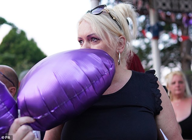 Hollie Dance attends a vigil at Priory Park in Southend-on-Sea, in memory of her son Archie Battersbee who died in hospital on August 6 after weeks of legal battles