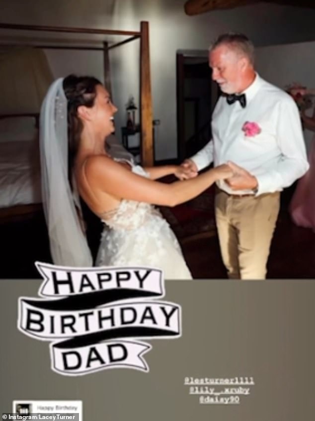 In their element: Lacey beamed from ear-to-ear as she shared a snap with her father from her 2017 wedding to husband Matt Kay