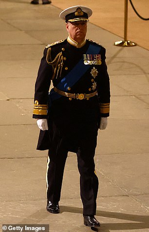 Andrew (pictured) joined his siblings at a ceremonial vigil