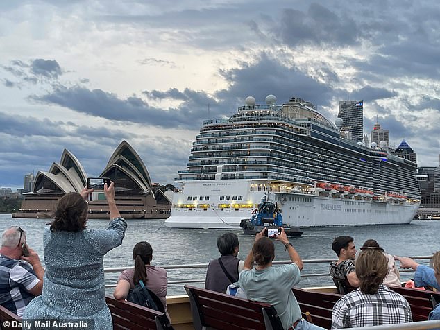 The Majestic Princess sailed into Circular Quay at 6am on Saturday before allowing all its 3,300 guests and 1,300 crew to disembark despite a Covid outbreak on board