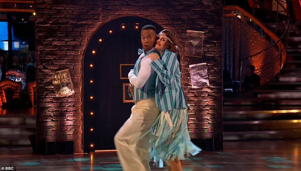 Hooray! Strictly Come Dancing's eighth live show of the series hit BBC One on Saturday evening, with the nine remaining couples set face the first public vote of the series (Ellie Taylor and Johannes Radebe pictured)