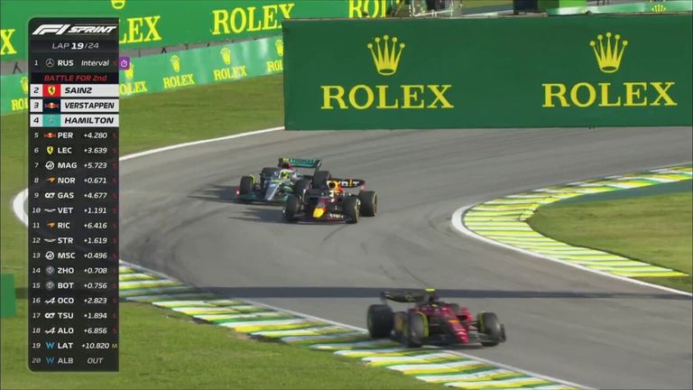 Hamilton also overtook Verstappen towards the end of the Sprint