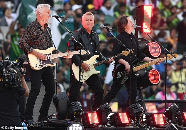 Lead singer Iva [centre] took to the stage in a black leather jacket and matching jeans as he belted out hit after hit