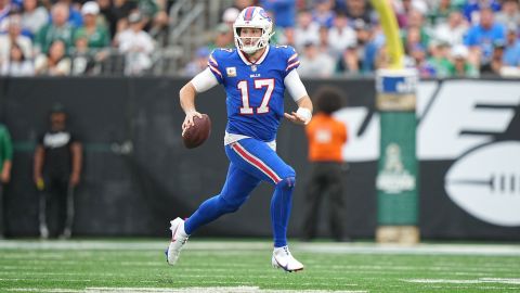 Allen runs with the football against the New York Jets. 