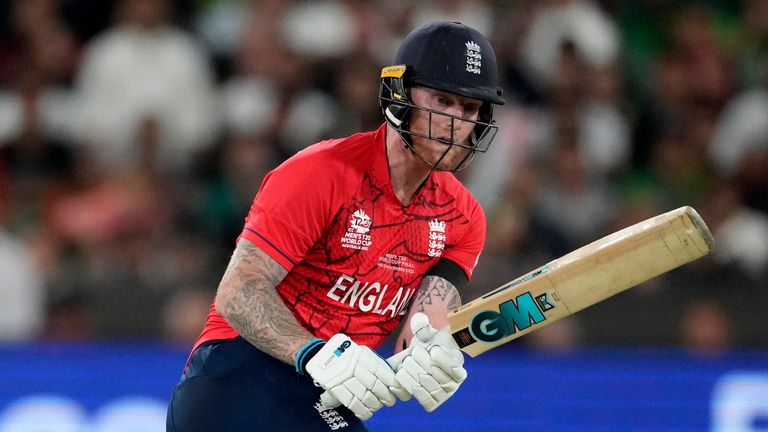 England&#39;s Ben Stokes in action at the 2022 T20 World Cup (Associated Press)