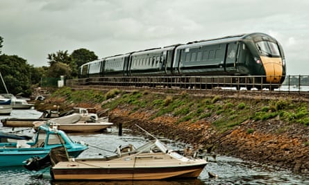 Dawlish station with train