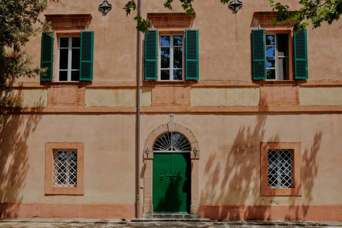 The 19th-century façade of the villa