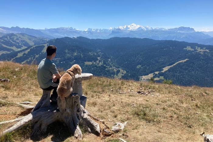 Summertime views of Mont Blanc in Les Gets