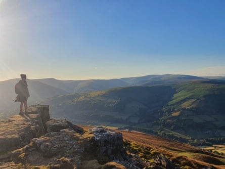 Corinne Harrison on the Sugar Loaf, Monmouthshire, while housesitting in Wales.