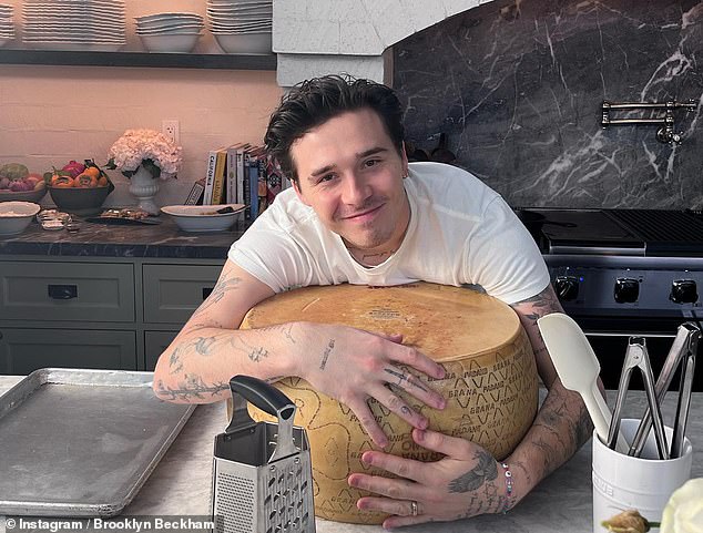 Cooking knowhow: Cookin' With Brooklyn dropped shortly after the star released a Vogue tutorial in which he rustled up a pasta dish which included a $3000 wheel of cheese