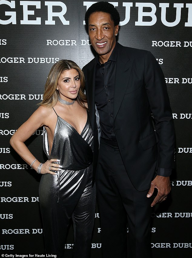 The way they were: Larsa is pictured at a Bel Air affair in 2018 with her ex-husband Scottie Pippen, an NBA legend who was teammates with Marcus' father Michael Jordan