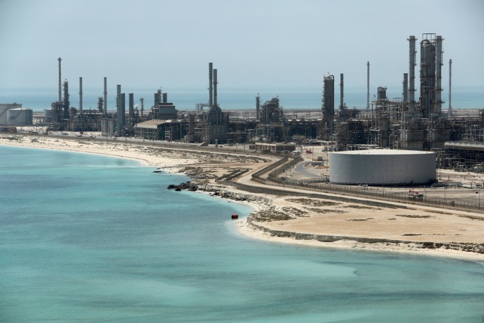 General view of Saudi Aramco’s Ras Tanura oil refinery and oil terminal in Saudi Arabia