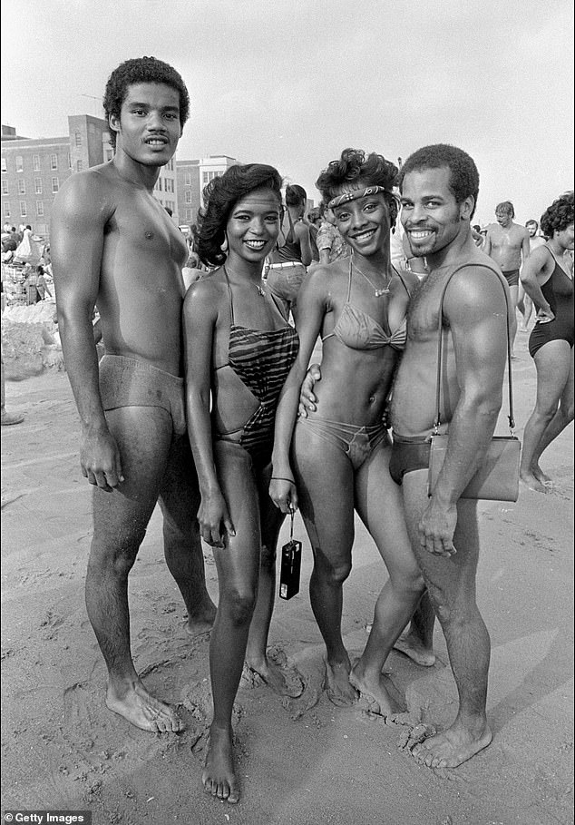 Pictured: Cara enjoying a day out at the beach in New York City's Jacob Riis Park in 1982. She enjoyed a glittering career throughout the 1980s, but was shunned in the 90s after winning a lawsuit against her former label over earnings