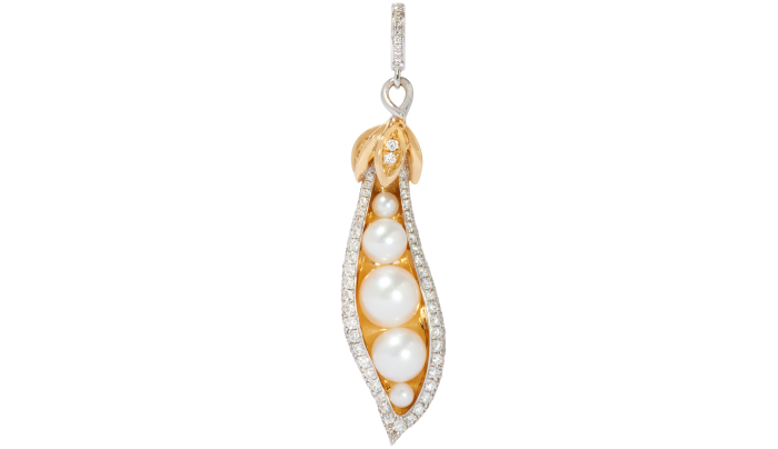 Annoushka gold, diamond and pearl Peapod charm, £3,500