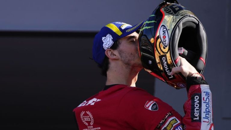 Italy’s Pecco Bagnaia takes historic MotoGP title for Ducati