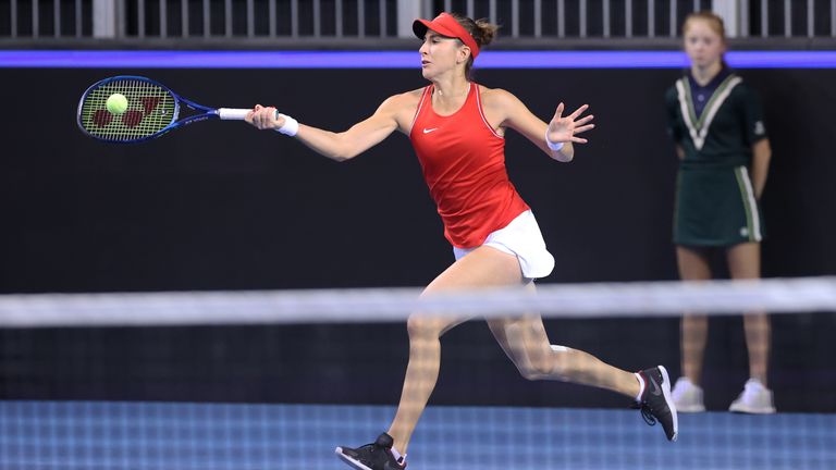 Switzerland&#39;s Belinda Bencic during the final of the Billie Jean King Cup