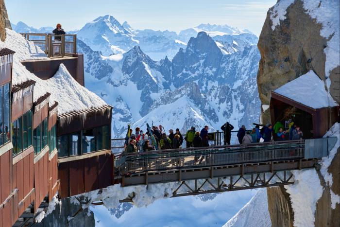 The Aiguille du Midi cable car in dual-season Chamonix