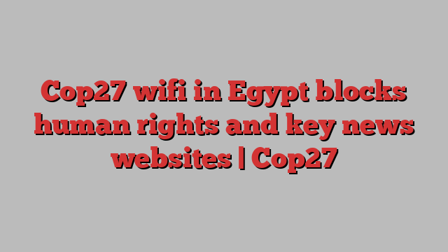 Cop27 wifi in Egypt blocks human rights and key news websites | Cop27