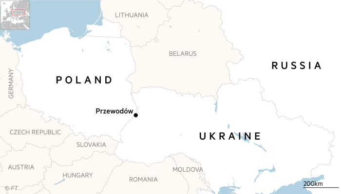 Locator map for the Poland / Ukraine border