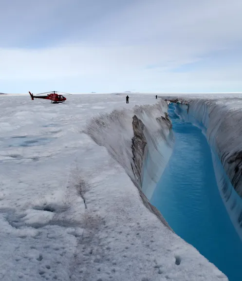 River of Meltwater on the Zachariae Glacier, Northeast Greenland