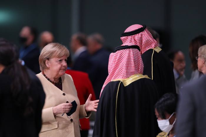 Angela Merkel at the opening ceremony of COP26 in Glasgow in November 2021